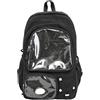 WYXDYSJWM Ita Bag, zaino con display per badge Ita, borse casual per studenti con finestre trasparenti per donne e adolescenti, borsone anime con borsa per display pin, Nero , L