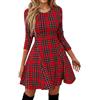 lozssnigzi Abito Scozzese Donna, Vestiti da Sera Eleganti Vestito Scozzese Party Casual Abito Scozzesi Cerimonia Corto Abiti Tartan Maniche Lunghe Camicia Lunga Invernale