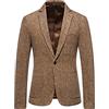 Generisch Blazer Slim Fit Tweed Giacca sportiva da uomo, elegante giacca da lavoro invernale per il tempo libero, con risvolto smoking