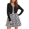 Yukiuiny Cardigan Corta Elegante Chiusura a Bottoni Donna Cappoto Primavera Autunno Coprispalle Bolero per Sposa-Nero/S