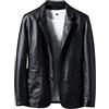 Sunnyuk Giacca Pelle Lunga Uomo, Vintage Elegante Cappotto in Ecopelle, Primaverile Nero Borchie Casuale Maniche Lunghe Giubbotto in Pelle, Invernale Marrone Aderente Impermeabile alla Moda Giubbino