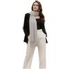 LA FERANI Sciarpa da Donna in Cashmere Autunno Inverno 185x65 Bianco Nero Pashmina Panno Lana Tinta Unita Regalo per Lei, Rosso Scuro (Grigio Chiaro)
