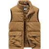 Goolecrimp Giacca invernale imbottita calda da uomo gilet invernale a forma di cuore gilet imbottito caldo gilet da sci e neve giacca in velluto a coste senza maniche con fodera in peluche (Kaki scuro,3XL)