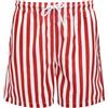 Trendhim Costume da bagno da uomo a righe, 46 cm, ad asciugatura rapida, con elastico in vita, leggero, abbigliamento da spiaggia in diversi colori, design danese per piscina ed estate, Rosso, L