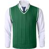Rrongwn Gilet lavorato a maglia da uomo, scollo a V, senza maniche, con bottoni, maglione invernale, slim fit, lavorato a maglia, maglione spesso, per il tempo libero, motivo treccia, misto lana, per