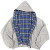 NIUVOO Felpa da uomo oversize reversibile con cappuccio a quadri Y2k Emo 2000s Grunge felpa con zip Rapper Hip Hop Outfits, Blu 2, M