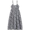Camilife Donna Abito con Spalline 100% Cotone Popeline Abito da Spiaggia Abito Midi Abito Lungo Floreale Vita Alta con Spalline Regolabili Lunghezza Abito 118 cm