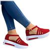 DondPO 2022 scarpe estive donna scarpe donna chiuse con tacco sandalo sale bianco elegante 43 nero 40 tacco a blocco donna piatte pantofole estive spiaggia sandali casual, Colore: rosso, 39 EU