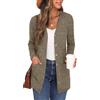 GRECERELLE Cardigan Donna Lungo Golfino Manica Lunga Elegante Comodo Apertura Frontale Bottoni Tasche Maglione Leggero Scollo a V