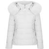 Suncadmious Parka Invernale da Donna con Cappuccio Foderato con Cerniera Impermeabile Spesso con Cappuccio alla Moda Antivento e Anti-Neve Caldo Piumino (Bianco,XL)