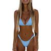 riou 2025 Set Bikini Donna Push Up Sexy Brasiliano Costume Da Bagno Halter Nuoto Costumi Sportivi Scollo A V con Imbottitura e Perizoma Bikini In Due Pezzi Originale Surf Vikini, Za - Azzurro, L