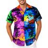 King Kameha Camicia Hawaiana Uomo Maniche Corte - Camicia Uomo Estiva con Stampa Navigare, Camicie Hawaiane da Navigare Leggera e Facile da Lavare - Surf, Mondy, 3XL
