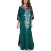 YOUKD Cotton Kaftan Abito Floreale Ricamato Bohemian Beach Bikini Cover Up Robe Plus Size Camicia da Notte per Le Donne