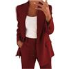 Yekdmxop Tailleur Donna Eleganti Curvy Completo Pantaloni e Giacca Cerimonia Tuta Completa Elegante Ufficio Business 2 pezzi Completi di Pantalone + Blazer Maniche Lunghe Tute Suit Slim Fit per Matrimoni Feste