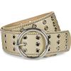 styleBREAKER Cintura donna larga con borchie in similpelle,95cm / Oro