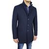 Mat Sartoriale Cappotto Giacca Uomo Sartoriale in Lana Blu Scuro Casual Elegante Giaccone Invernale (XL)
