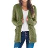 Easygou Cardigan da donna con bottoni, maglione cappotto a maglia cable chunky knit, maglione oversize morbido a maniche lunghe aperto sul davanti slouchy con tasca capospalla