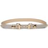 styleBREAKER Cintura da donna con doppia fibbia dorata e rivetti a foro, B-Low Belt, cintura in vita, accorciabile 03010121, colore:Grigio chiaro, Taglia:105cm
