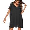 JFAN Copricostume Donna Mare Scollo a V Abito da Spiaggia Sciolto Hollow out Pareo Donna Bikini Cover Up Nero