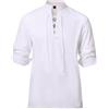 BPURB Camicia da Uomo Pirata vichinga Medievale, Costume Celtico Rinascimentale, Steampunk, Gotico, Camicia a Maniche Lunghe, con Lacci, per Halloween