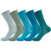 MYO UNDERWEAR&MORE Calzini in cotone unisex confezione da 5 paia - Calze a metà polpaccio traspiranti per uomo e donna, tessuto sottile e morbido, comodi, colori assortiti, uso quotidiano, verde, marrone, blu e grigio