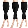 Libella Leggings Donna 3/4 Leggins Capri Vita Alta Estivi Pantaloni Capri Donna in Cotone Traspirante Elastici Leggings Fitness Sportivi Corti Pantaloncini Yoga BL-M-3