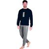 GIVOVA Tuta Completa Uomo In Caldo Cotone In Vari Modelli, Pigiama Lungo Maschile (2XL (52), GI549 BLU SCURO)