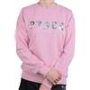 PYREX ORIGINAL - Felpa Girocollo da Donna in Cotone, Polsini Elasticizzati, Logo Frontale Riflettente - Art.45163 (Rosa, S)