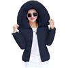 Generisch Giacca Invernale Donna Corta Piumino Autunno Inverno Mantello con Cappuccio Caldo Cappotto Invernale Spesso Vento Resistente Trapuntato Elegante Piumino Mantello Outdoor Sci Giacca