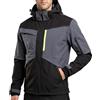Stenso Prisma Giacca softshell impermeabile da uomo - giacca da lavoro impermeabile elasticizzata da uomo con tasche multifunzionali - giacche da esterno elasticizzate da uomo Nero/Grigio 4XL