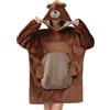 Luojida Sherpa - Felpa con cappuccio, coperta portatile, con cappuccio, da donna, con cappuccio, unisex, con maniche