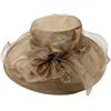 Jemnpela Cappello Solare Pieghevole da Donna Falda Larga Corona Piana Stile Derby in Organza Francese Protezione UV per Matrimoni Chiese e Feste del tè