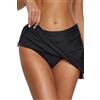 Dolamen Donna Pantaloni da Nuoto Gonna, Costumi da Bagno Donna Pantaloncini Bikini Costume Intero Moda da Bagno Shorts Swimwear Costume Mare (Medium, Nero)