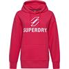 Superdry Code SL Stacked Apq OS Hood Felpa con Cappuccio Donna (Pacco da 1)