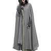 Masrin Mantello medievale da donna, oversize, lunghezza alla caviglia, con polsino, trench in tinta unita con cappuccio, cappotto di lana rinascimentale, stile gotico, per cosplay, Halloween, costume da