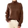 Yekdmxop Maglione di Lana Donna Elegante Maglia Collo Alto/Girocollo Taglie Forti Maglioni Basic Casual Maglione Pullover Elasticizzato Top con vestibilità Sweater Leggero Felpa Curvy in Offerta