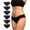 DANISH ENDURANCE Bikini Donna Cotone Estivo, 3 o 6 Paia, 6X Nero, M