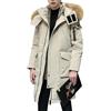 Hecatombic Cappotto Lungo da Uomo con Cappello Cappotto Caldo Imbottito con Tasche Giacca Trapuntata Invernale, Impermeabile Antivento Imbottito in Piumino