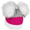 styleBREAKER Berretto a Righe per Bambini con 2 PON PON,Bianco-Raspberry-Gr