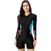 BEACHKINI Costume da Surf Intero da Donna,Maniche Lunghe,Pantaloni al Ginocchio,Nuovo Tessuto Elastico,Protezione UV