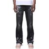 Suncadmious Jeans Larghi da Uomo Y2K Streetwear Elasticizzati Aderenti Aderenti Strappati Jeans Bootcut Stile Hip Hop Jeans Larghi da Uomo Streetwear