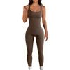 Rongseng Rongseg Tutina Intera Donna Elegante Senza Maniche Tuta Yoga Jumpsuit Sportiva Collo Quadrato Slims Abbigliamento Moda Elastico Rompers One Piece Palestra Leggings per Fitness Yoga Clubwear