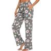 ENJOYNIGHT, pantaloni lunghi da donna, in cotone, pigiama stampato, pantaloni da sonno, per il tempo libero, con tasche e coulisse, fiore, XXL