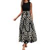 RUIRUILICO Vestito Donna Estivi Stampa Floreale Abito a Portafoglio Senza Maniche Girocollo Casual Elegante Maxi Abito da Cocktail Festa Bohémien