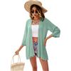 Ietaoo Cardigan Lungo Donna Cardigan Kimono Floreale Summer Boho Cardigan Manica 3/4 Copricostume da Spiaggia