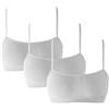 eMMe SQUARE 3 pz Reggiseno Spalla Stretta Microfibra, Bralette Donna, Brassiere Top Donna, Reggiseno Donna Elasticizzato Senza Cuciture; Made in Italy (IT, Testo, L, XL, Regular, Regular, Bianco)