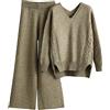 Yekdmxop Tailleur Elegante Donna Taglie Forti Tuta Alla Moda Classico Completo Curvy Elegante Casa Inverno Invernali Maglione e Pantaloni