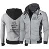 CLMETHE Giacche da Uomo con Cerniera Completa Personalizzate, Felpe con Cappuccio, Cappotti da Lavoro Personalizzati, Logo Fai da Te, Nomi, Immagini e Testo.,Grey-m