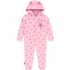 Peppa Pig Pigiama Intero Bambina, Tutina Pile con Orecchie 3D, Pigiama Rosa con Cuori 3-4 Anni