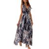 CheChury Vestiti Lunghi Estivi Vestito Lungo da Spiaggia V Collo Senza Maniche Estate Boemia Abiti da Giorno Eleganti Taglie Forti Donna Maxi Abito Lungo Estivo Vestitini Mare Casual